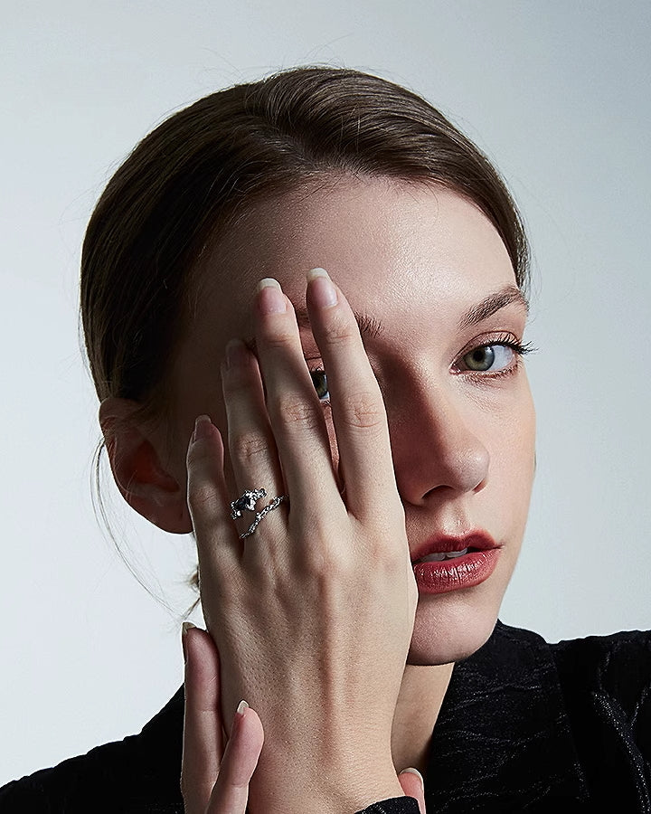 [FAITMAIN] Lunar Eclipse Stone Misaligned Water Drop Ring pg1159