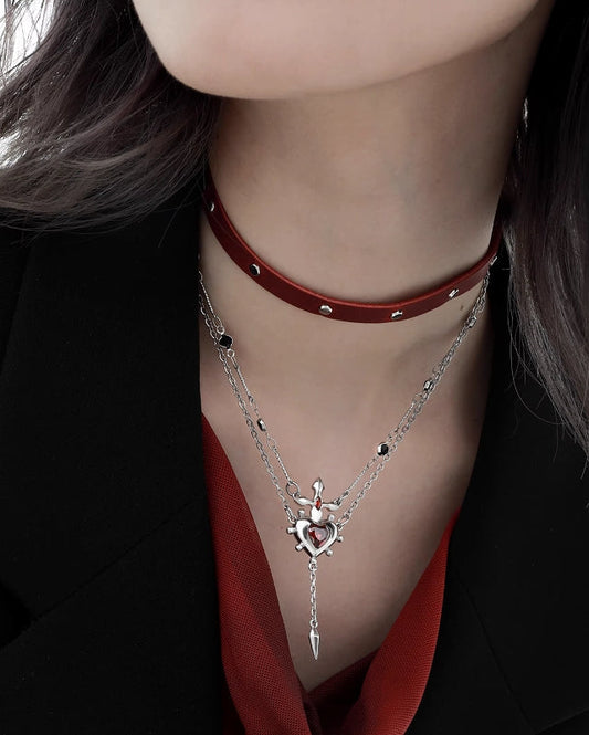 [1ST XULIE] Forbidden Love Choker and Necklace pg790