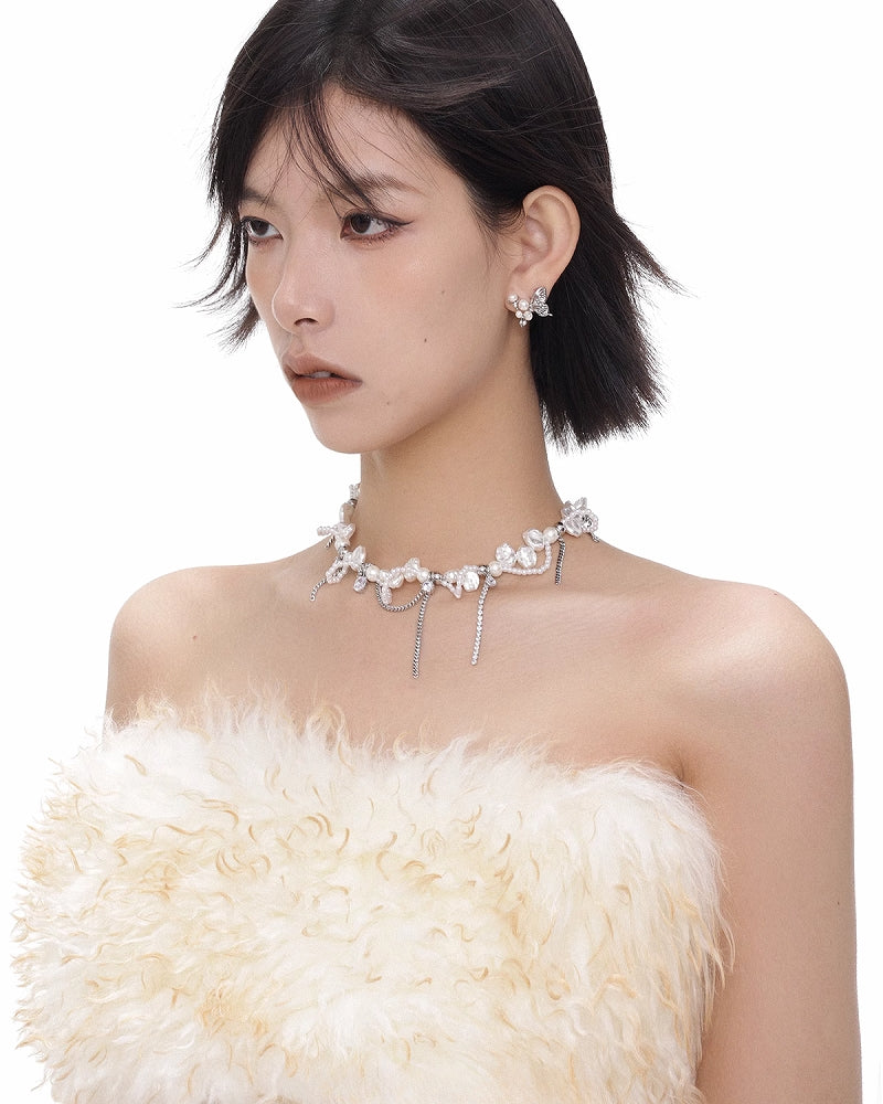 [SUMIYAKI] Hand-beaded Baroque Winding Choker pg967
