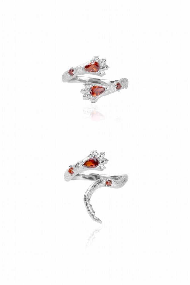 [OOMEOO] Red Double Gryffindor Lion Ring pg1456