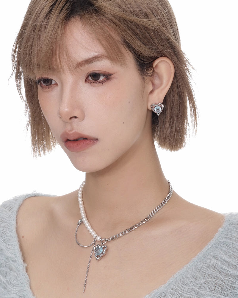 [SUMIYAKI]Binding Heart Color Rope Earrings pg143