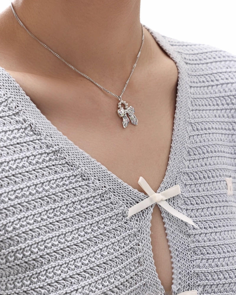 [SUMIYAKI] Silk Scarf Bow Knot Necklace pg1607