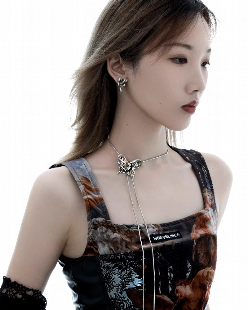 [1ST XULIE] Mechanical Butterfly Pull-out Necklace pg1170