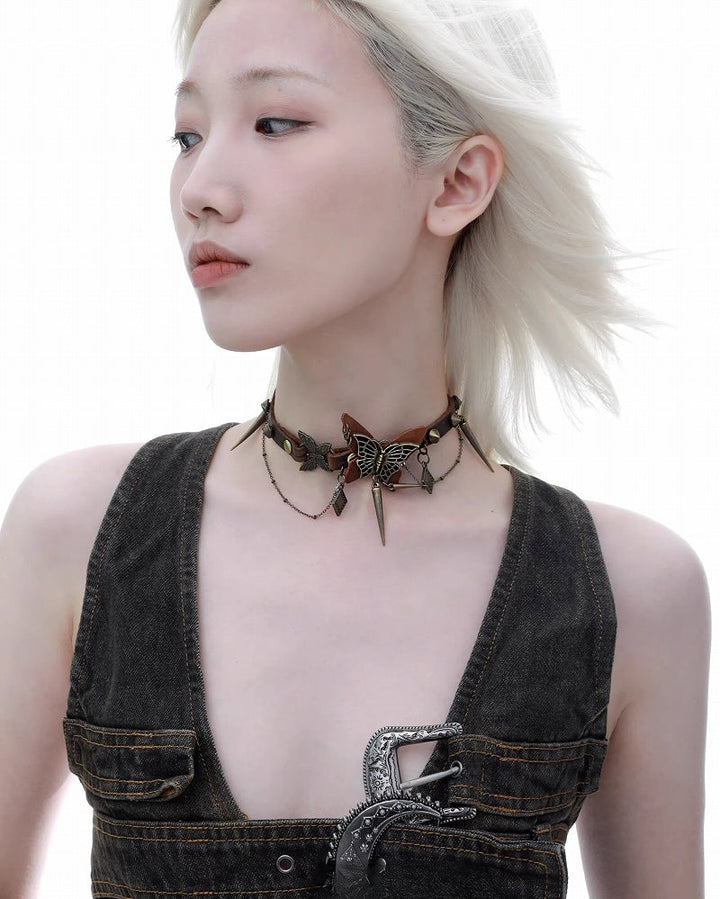 【1ST XULIE】Wasteland Butterfly Island Retro Choker pg1973