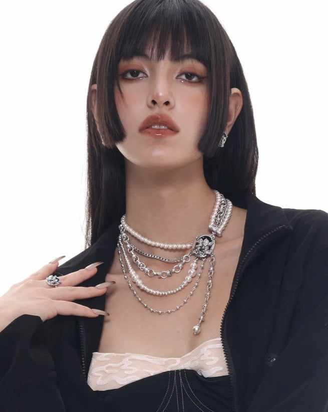 【SUMIYAKI】Rebellious Angel Multi Layer Necklace pg1445