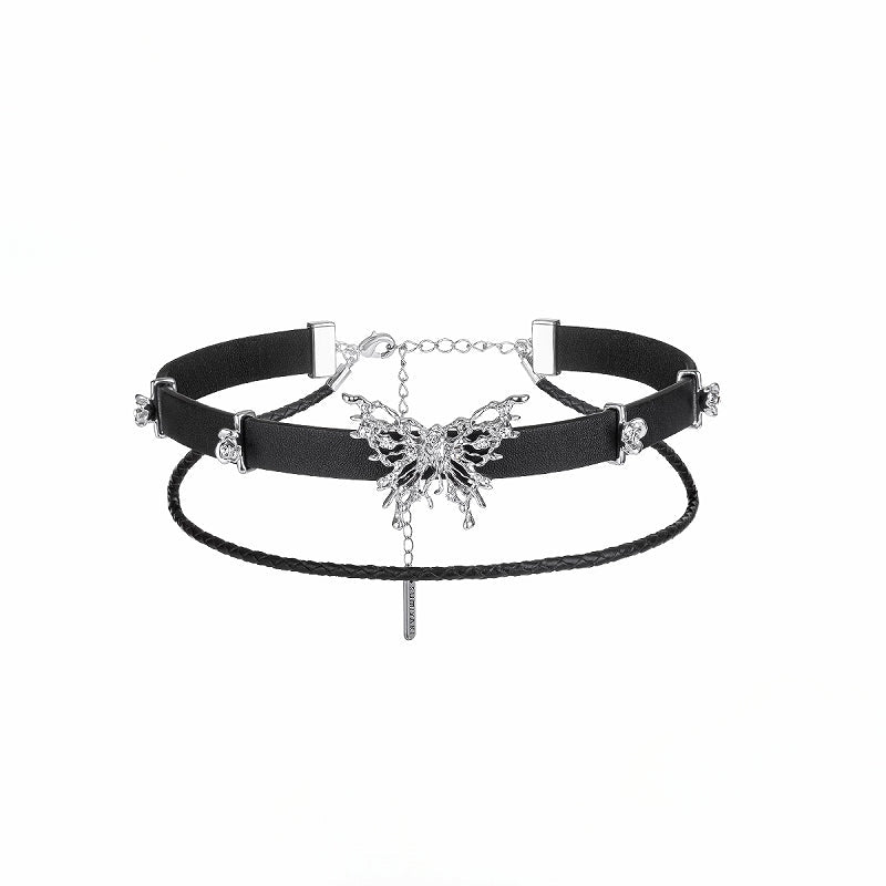Butterfly Leather Choker