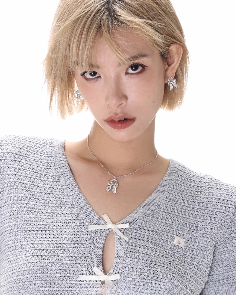 [SUMIYAKI] Silk Scarf Bow Knot Necklace pg1607