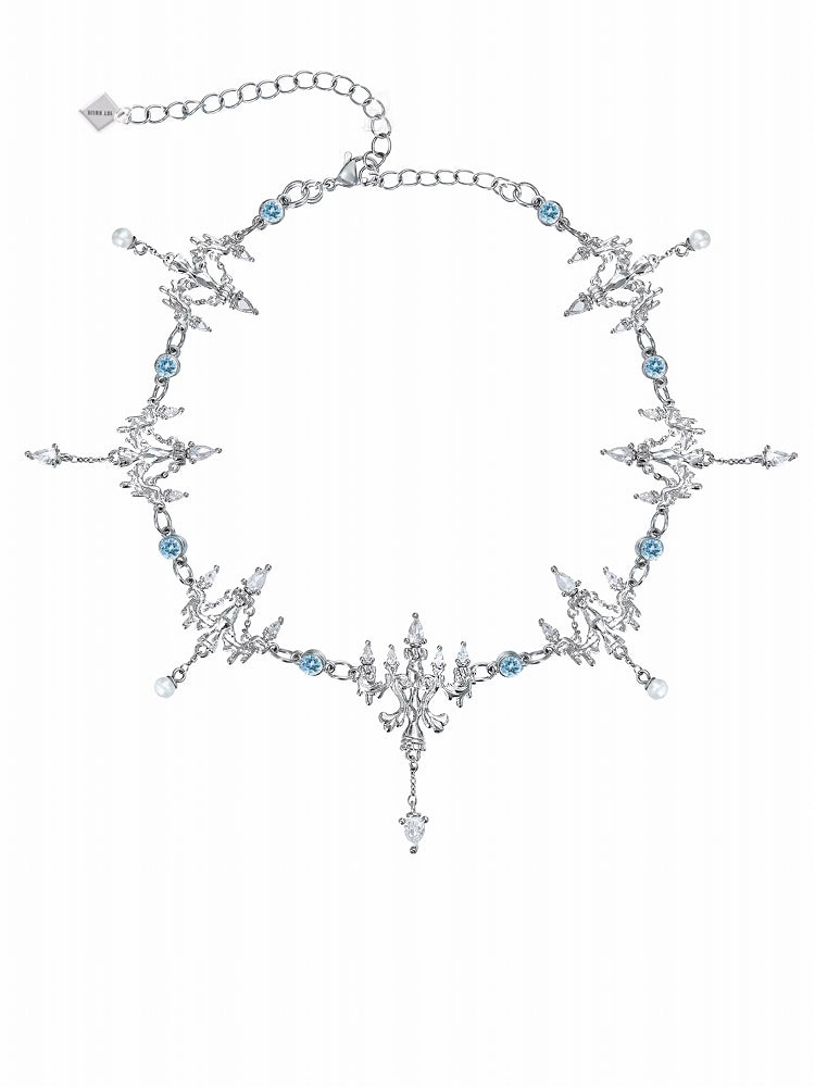 [1ST XULIE]Crystal Chandelier Tassel Necklace pg493