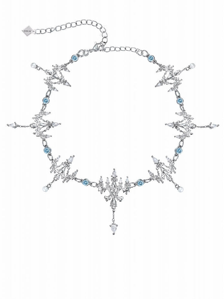 [1ST XULIE]Crystal Chandelier Tassel Necklace pg493