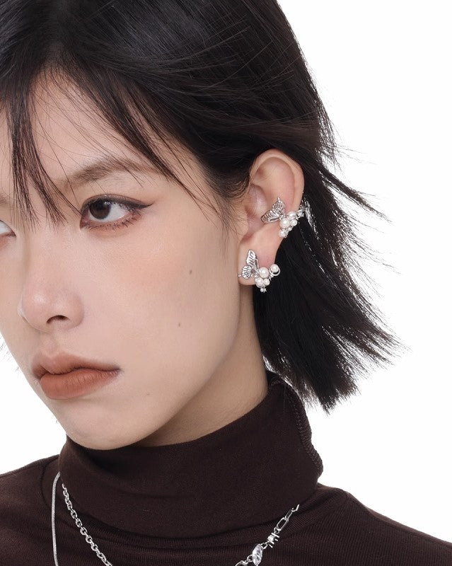 【SUMIYAKI】White Butterfly Earrings pg1995