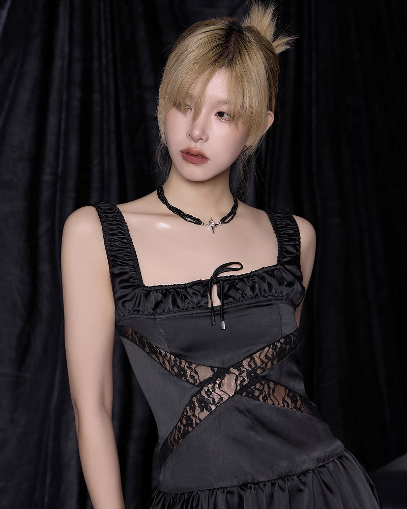 [SUMIYAKI] Vintage Pearl Star Layer Necklace pg1947