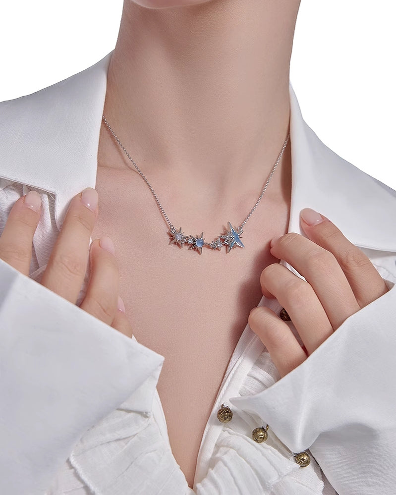 [MASW] Stars Attraction Ice Blue Necklace pg1787