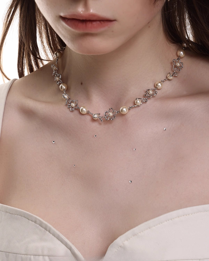 [SUMIYAKI] Graffiti Line Small Flower Necklace pg936