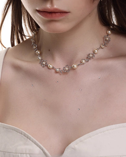 [SUMIYAKI] Graffiti Line Small Flower Necklace pg936