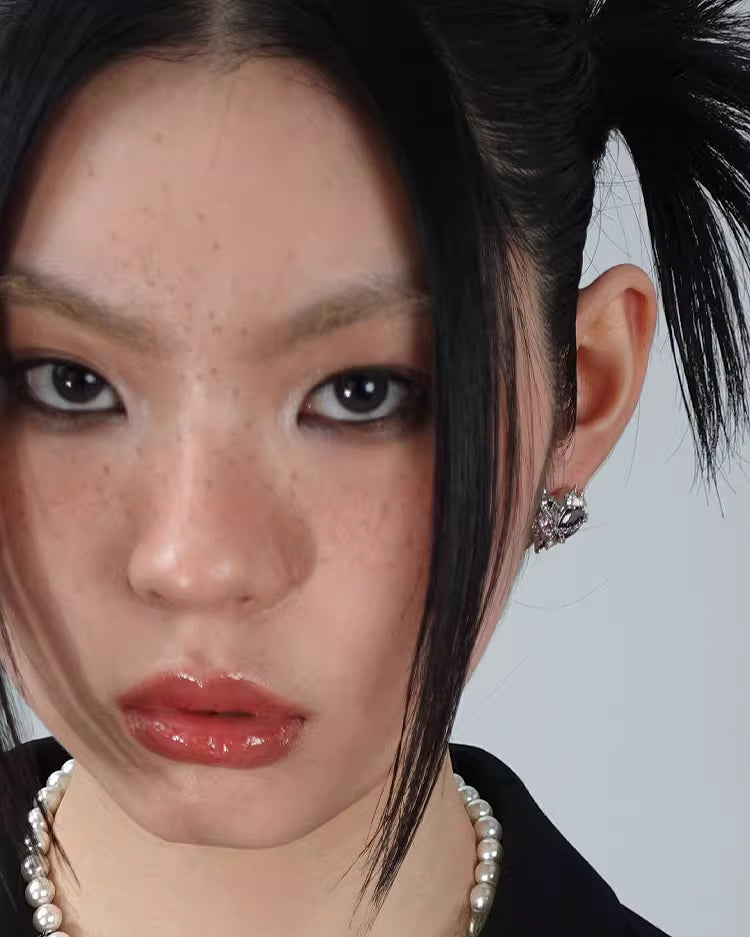 Seal Heart Lock Love Chain Earrings