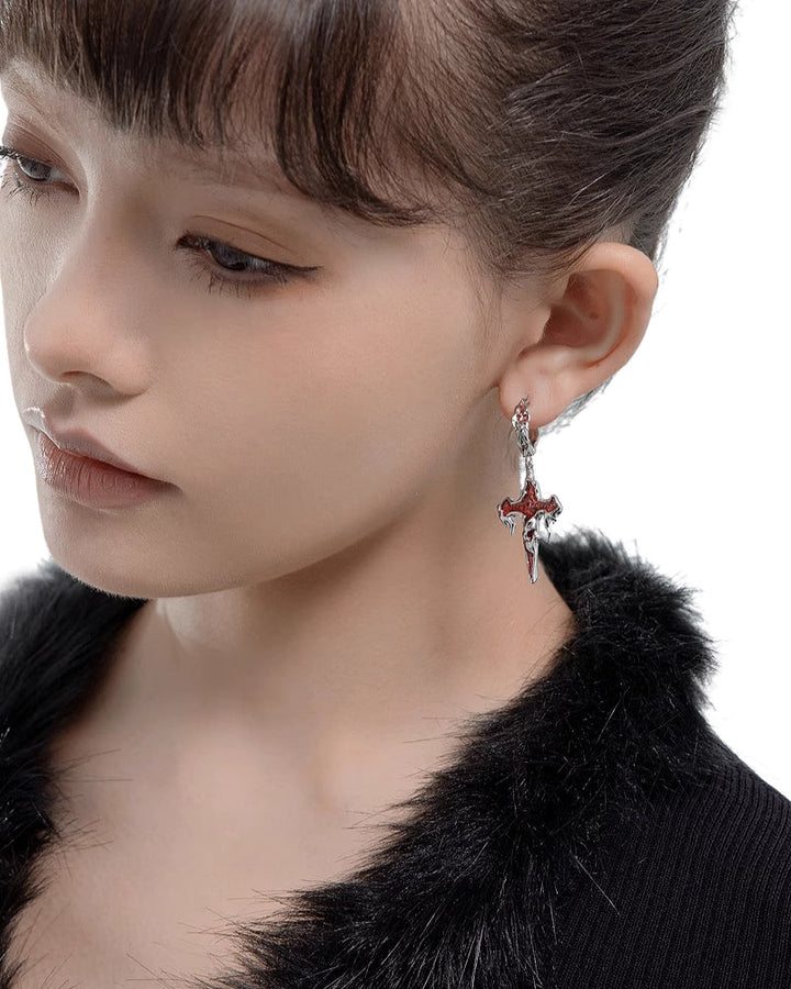 【MASW】Fearless Cross Earrings pg744