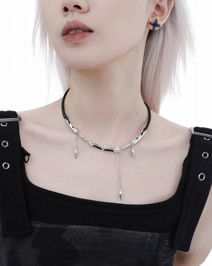 [1ST XULIE] Dark Realm Leather Cord Necklace pg547