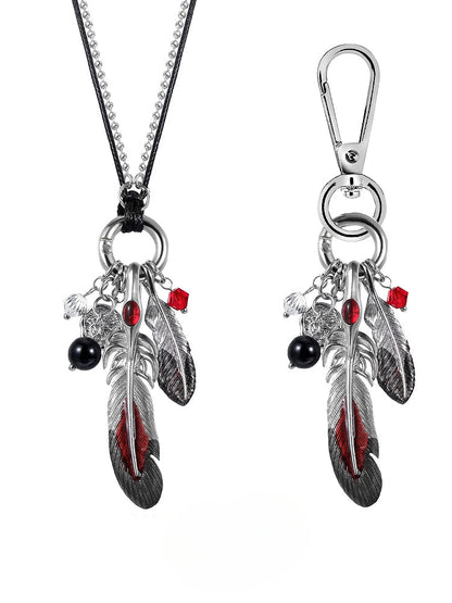 Floating Crane Keychain Necklace
