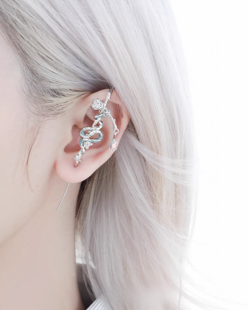 [1ST XULIE] Frozen Snake Lady Rose Earrings pg850