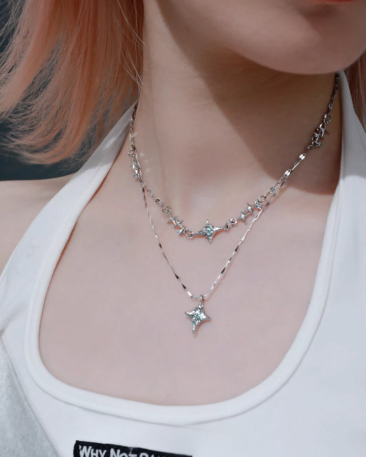 【1ST XULIE】Sea Starry Sky Double Layer Necklace pg1547