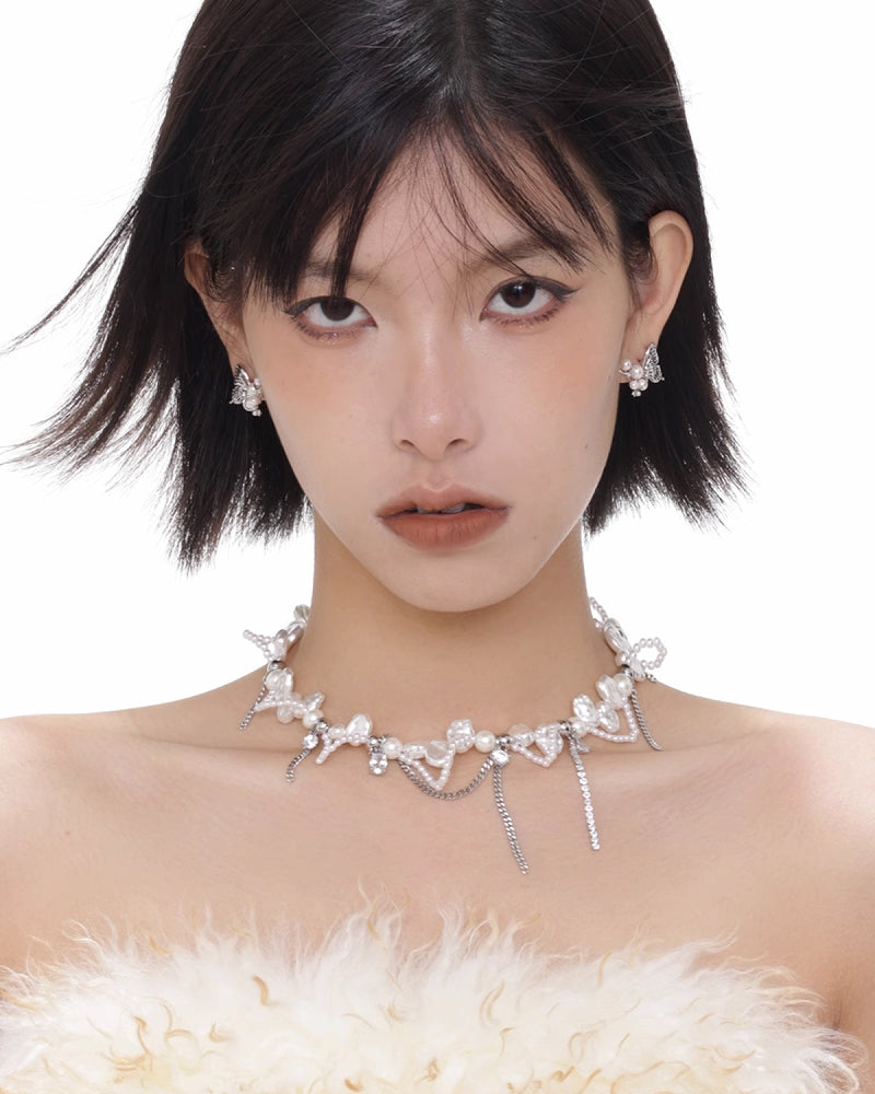 【SUMIYAKI】White Butterfly Earrings pg1995