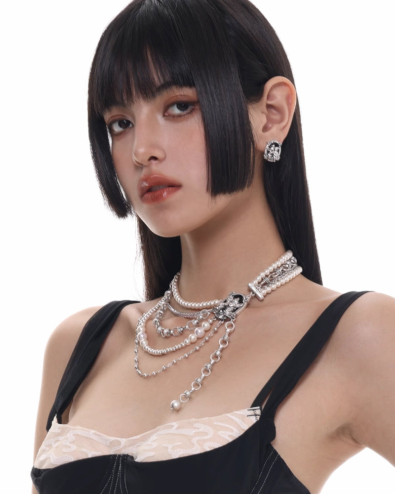 [SUMIYAKI] Rebellious Angel Multi Layer Necklace pg1445