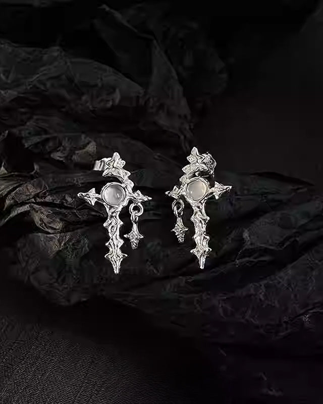 【Insomnia Artist】Star Blindness Cross Earrings pg1706