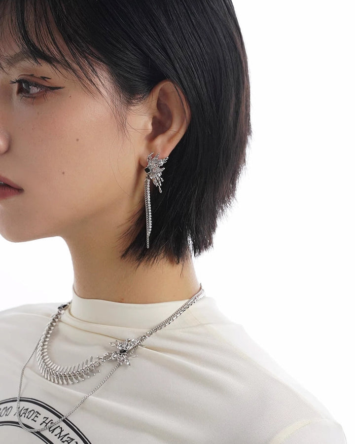 【SUMIYAKI】Biochemical Butterfly Tassel Earrings pg154