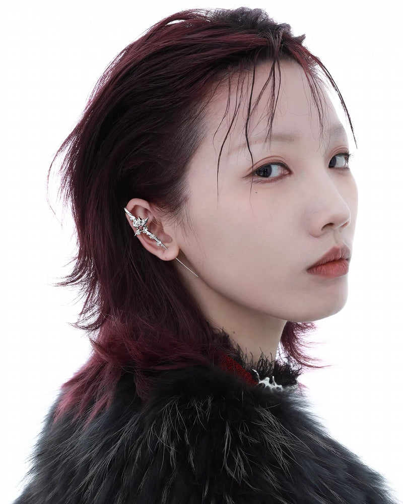 [1ST XULIE] Forbidden Rose Red Heart Earrings pg827