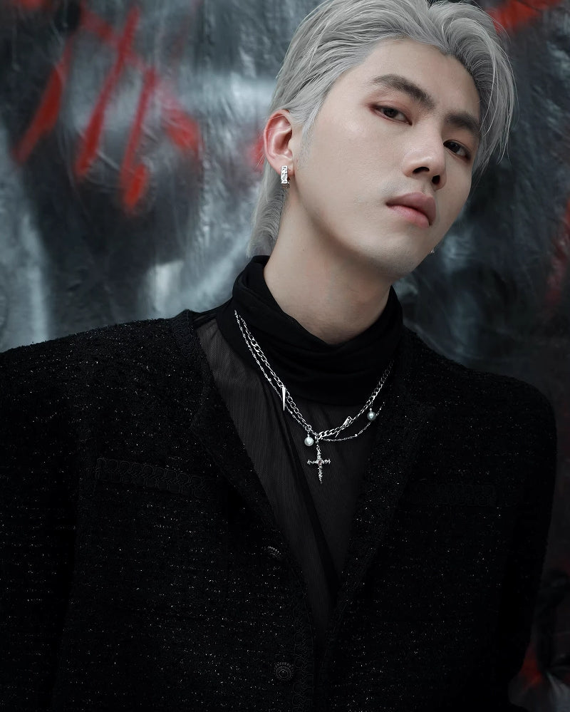 [1ST XULIE] Cross Multi-layered Necklace pg480