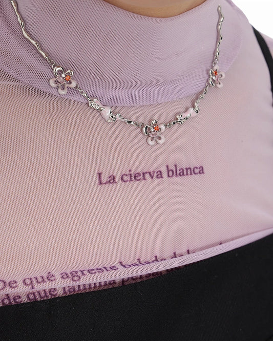 [SUMIYAKI] Small Red Flower Necklace pg1638