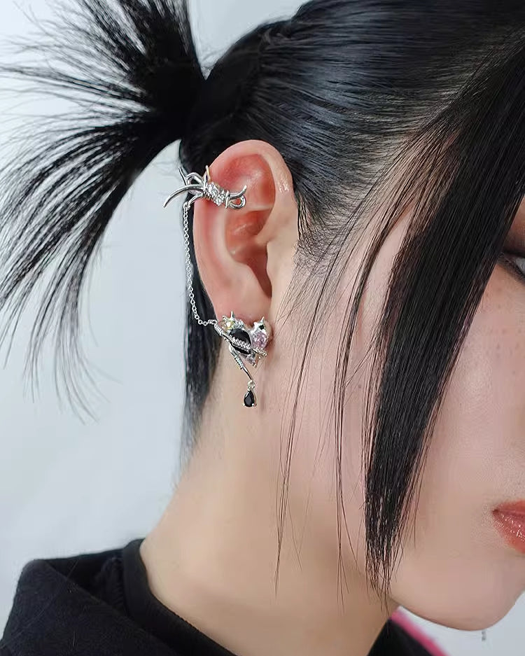 [OCTO VITA] Seal Heart Lock Love Cuff & Earrings pg1554