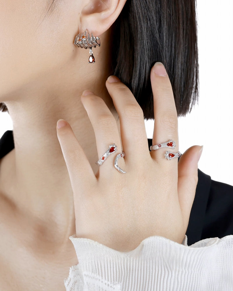 [OOMEOO] Red Double Gryffindor Lion Ring pg1456