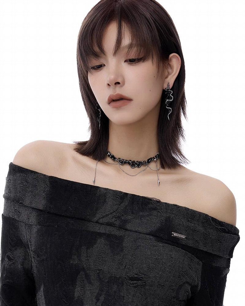 Jormungandr Snake Tassel Necklace