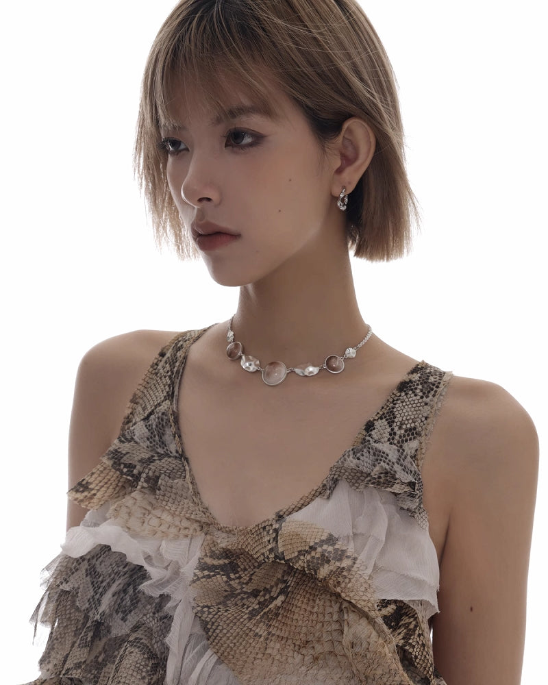 [SUMIYAKI] Antique Oil Painting Necklace pg50