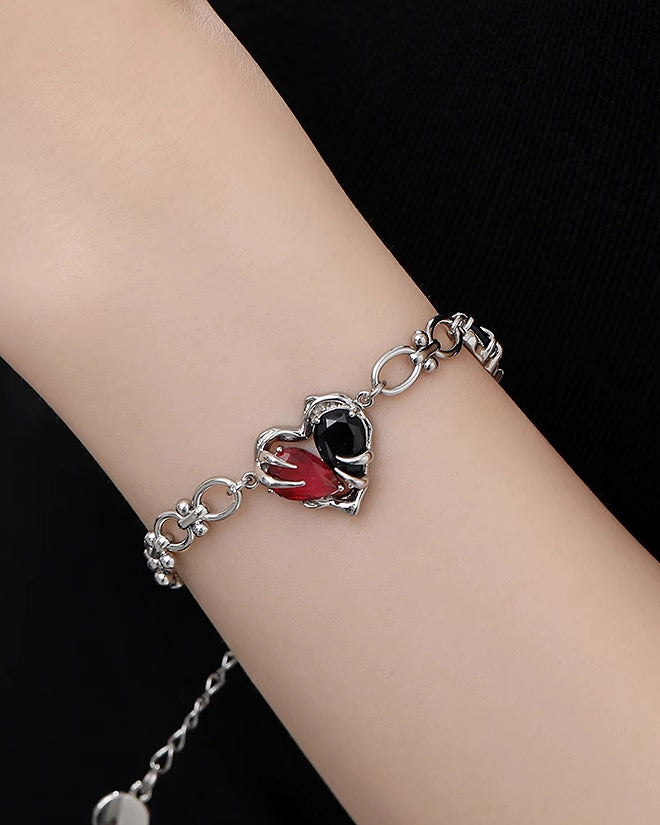 Red &amp; Black Heart Bracelet