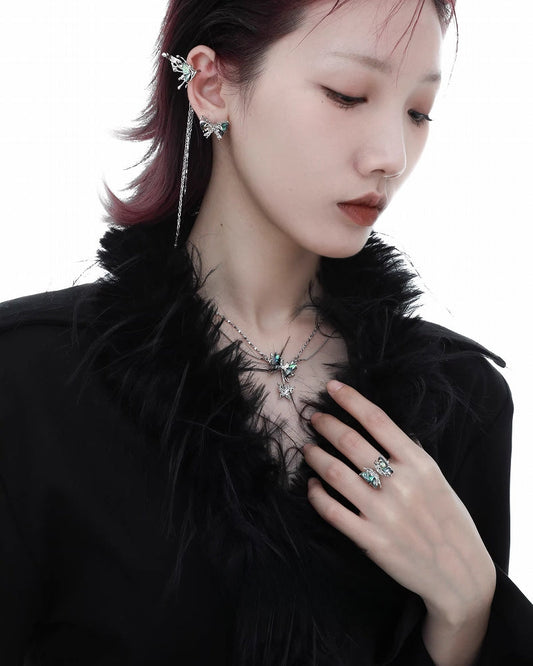[1ST XULIE] Butterfly Island Multi Color Earrings pg329