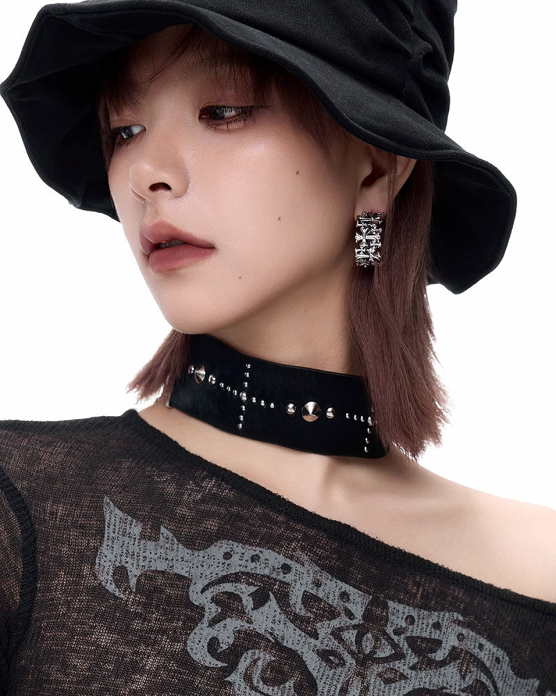 Retro Punk Cross Earrings