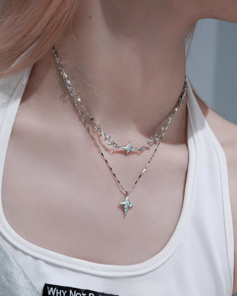 DEEP♡ Kネックレス 景聖 KEISEI 希少レア 1ST XULIE】Sea Starry Sky Double Layer Necklace pg1547 – Punkgram