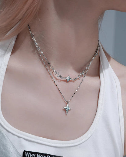 [1ST XULIE] Sea Starry Sky Double Layer Necklace pg1547
