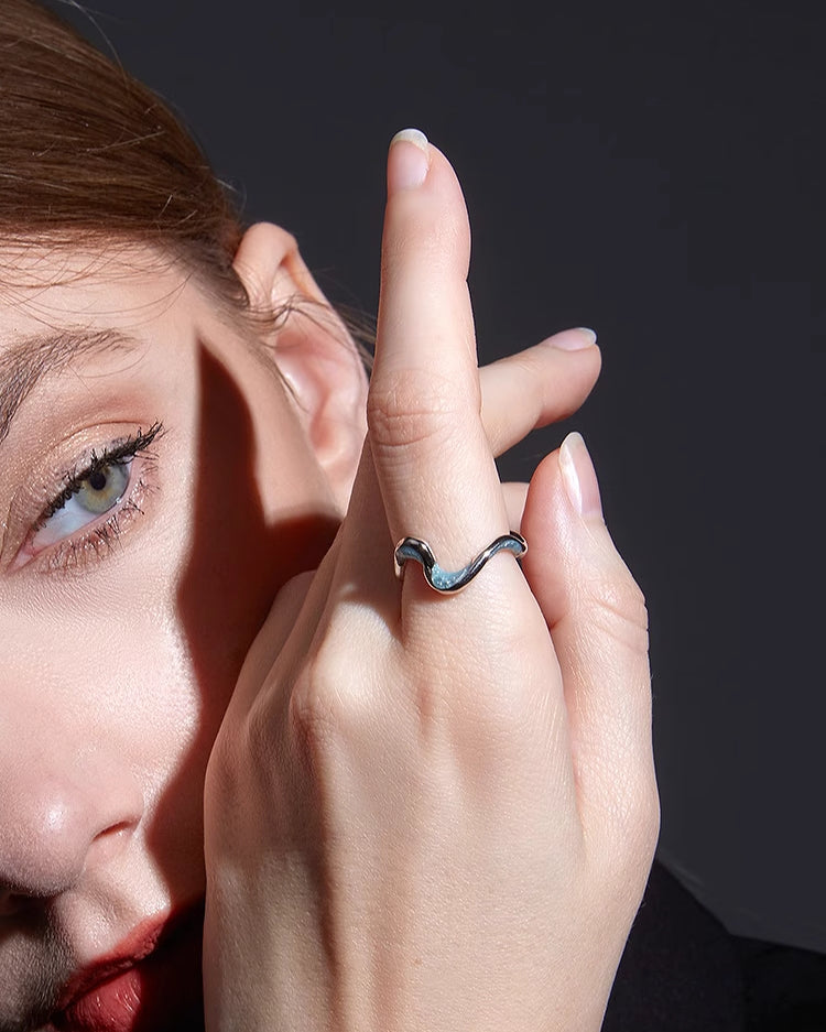 [FAITMAIN] Ice Blue Snake Ring pg994