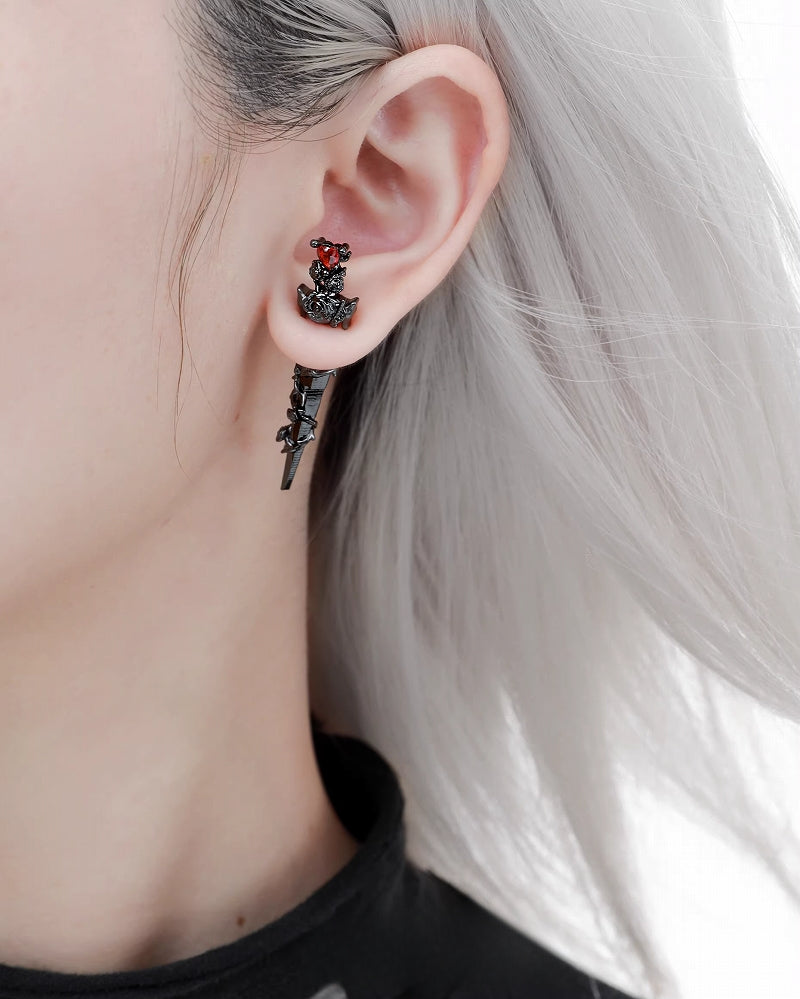 【1ST XULIE】Forbidden Rose Red Earrings pg826