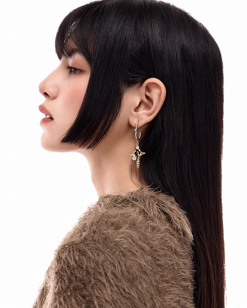 Yadan Tiger Eye Star Earrings 01