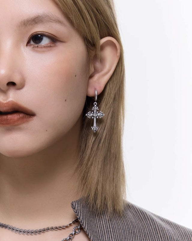 【SUMIYAKI】Punk Cross Earrings pg1402