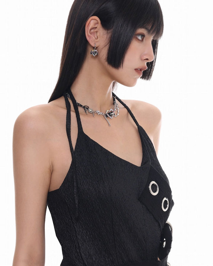 【SUMIYAKI】Punk Love Leather Necklace pg1409