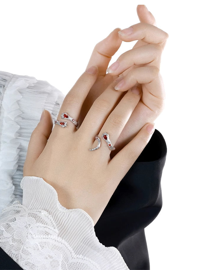 [OOMEOO] Red Double Gryffindor Lion Ring pg1456