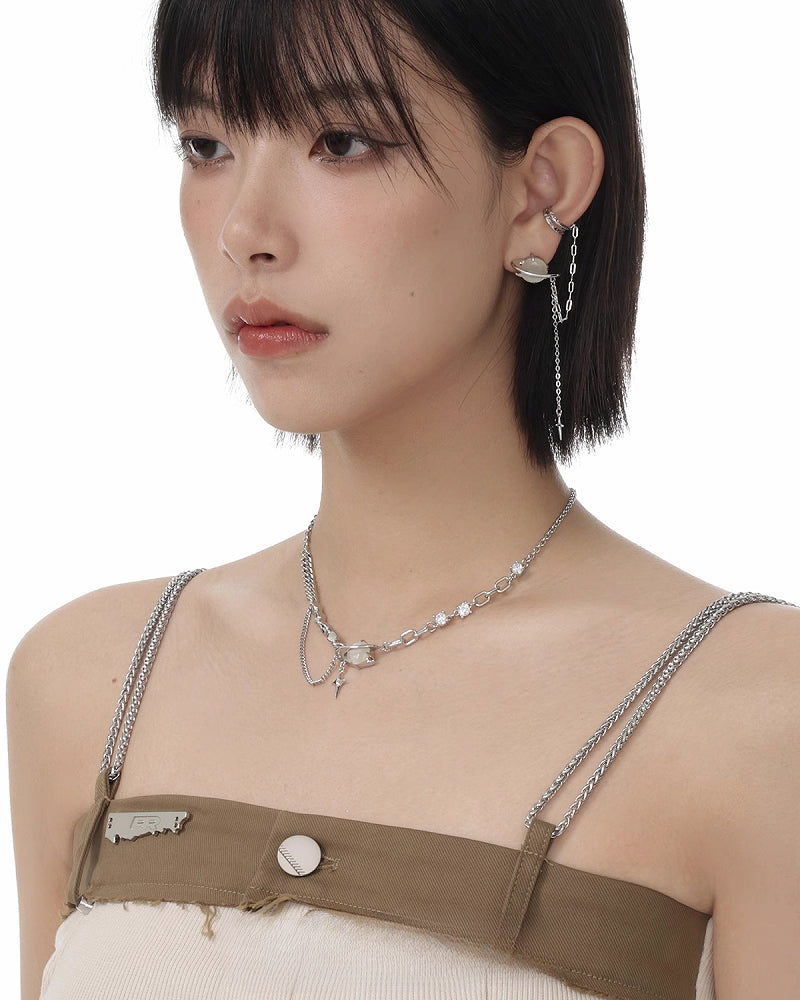 [SUMIYAKI] Starry Eyes Circle Necklace pg1773