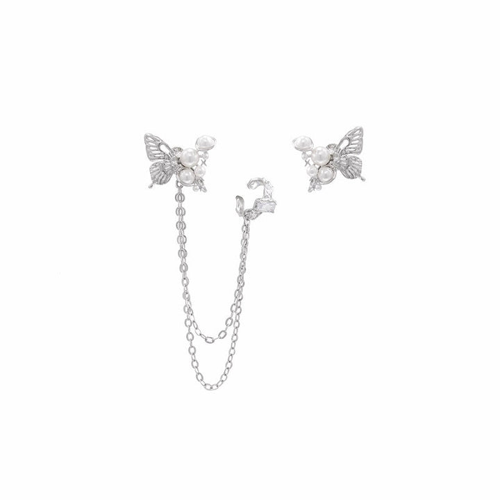 【SUMIYAKI】White Butterfly Cuff & Earrings pg1993