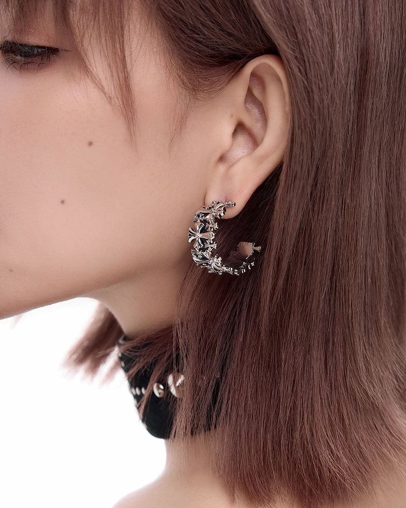 Retro Punk Cross Earrings