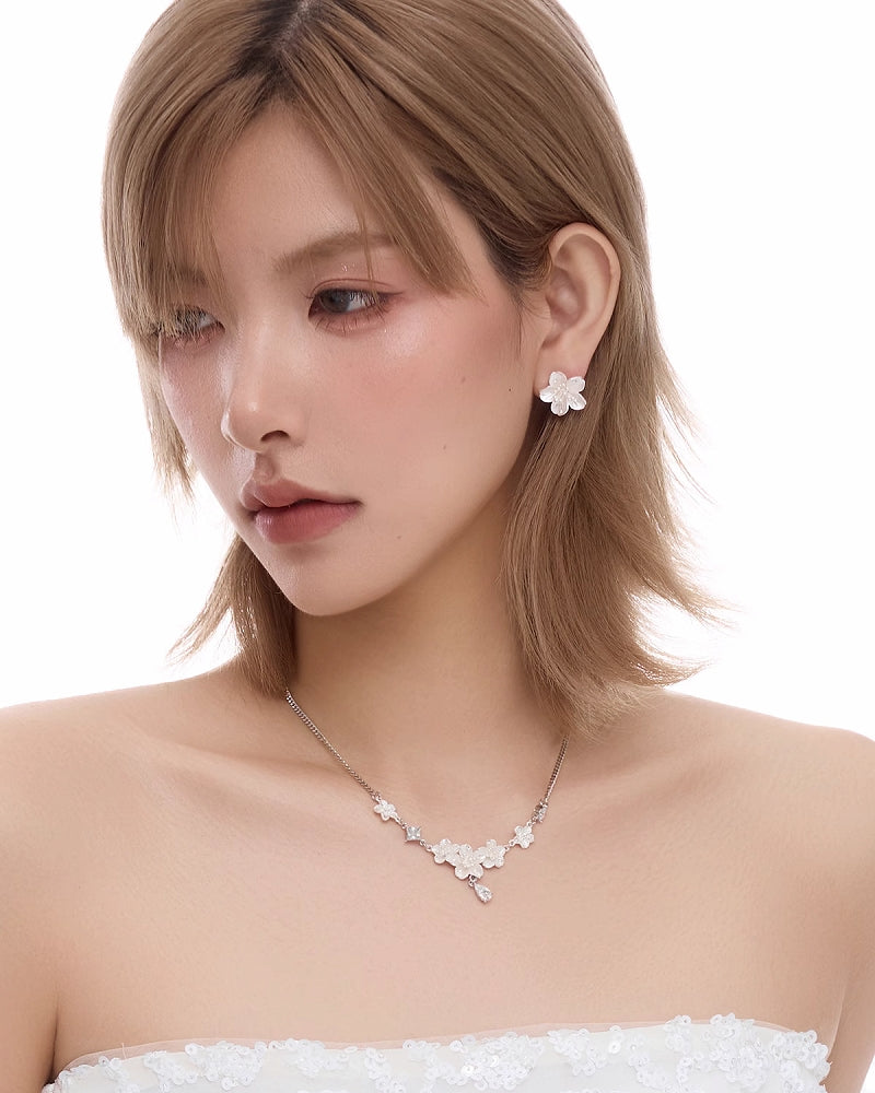 Night Sakura Flower Earrings